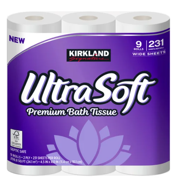 Kirkland Signature Ultra Soft Bath Tissue, 2-Ply, 231 Sheets, 36 Rolls