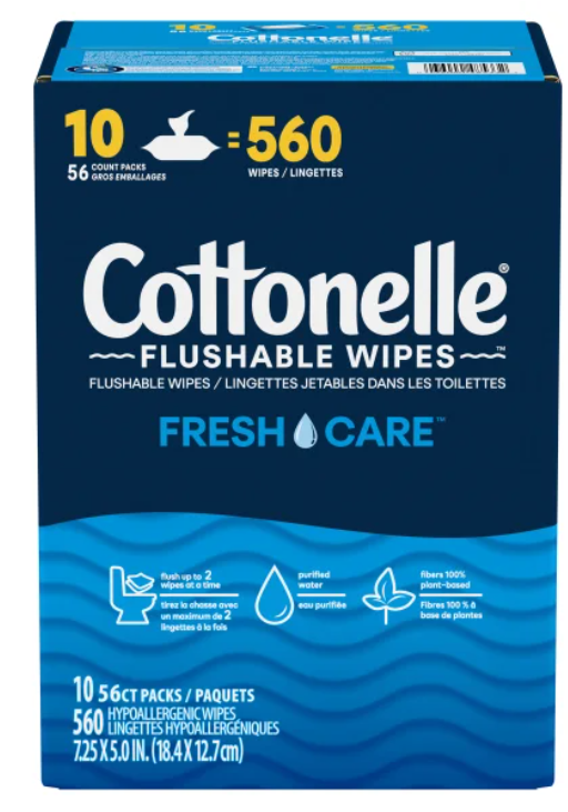 Cottonelle Fresh Care Flushable Wipes, 560 Wipes