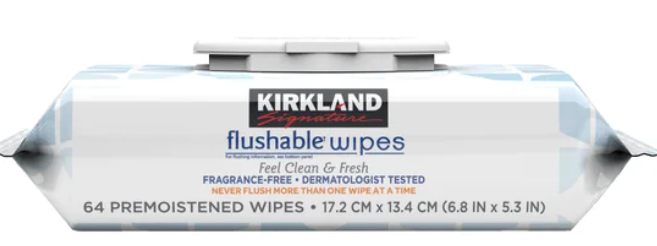 Kirkland Signature Premoistened Flushable Wipes, Fragrance Free, 640-count