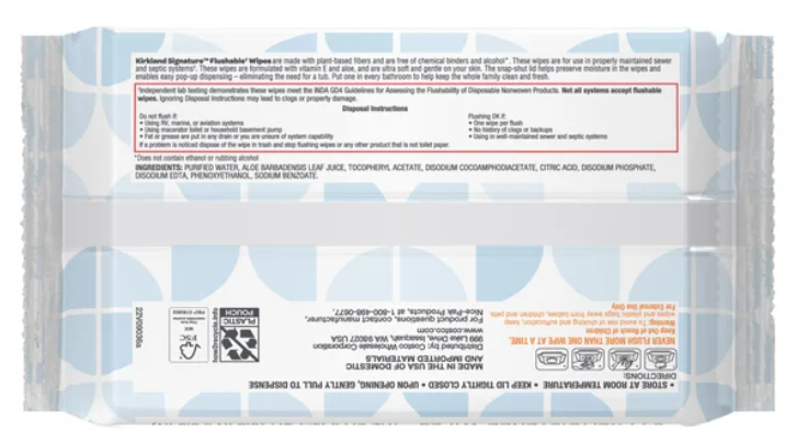 Kirkland Signature Premoistened Flushable Wipes, Fragrance Free, 640-count
