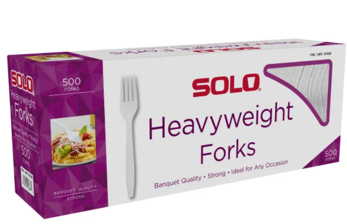 Solo Heavyweight Plastic Fork, White, 500-count