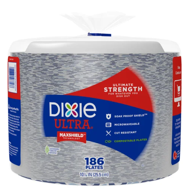 Dixie Ultra 10-1/16" Paper Plate, 186-count