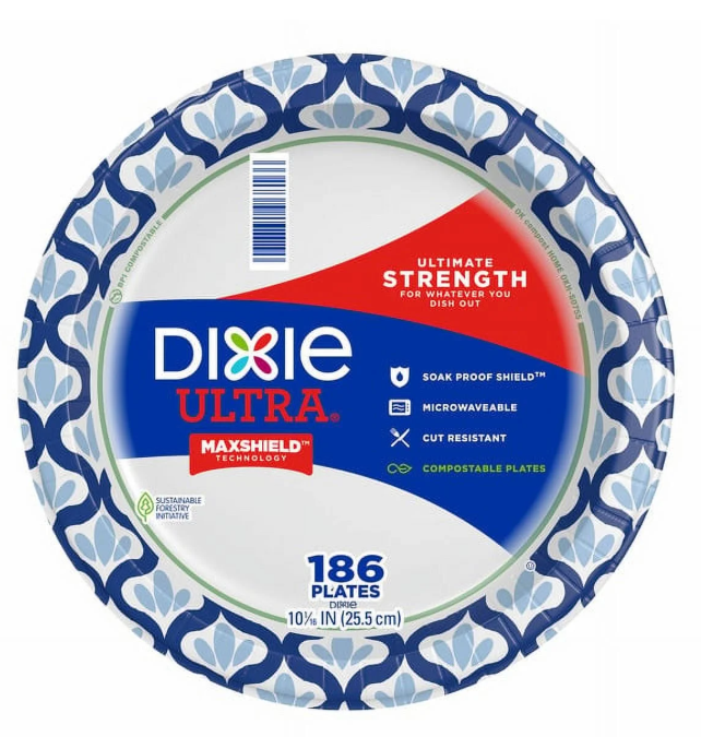 Dixie Ultra 10-1/16" Paper Plate, 186-count