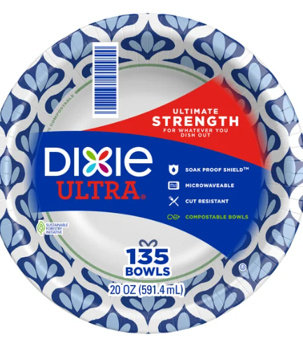 Dixie Ultra 20 oz Paper Bowl, 135-count