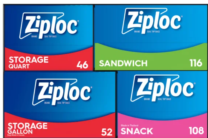 Ziploc Seal Top Bag, Variety Pack, 322-count