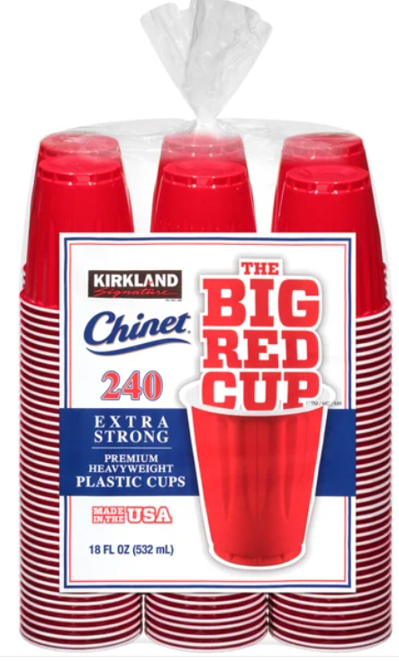 Kirkland Signature Chinet 18 oz Plastic Cup, Red, 240-count