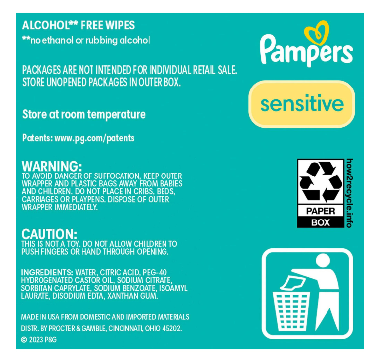 Pampers Sensitive Baby Wipes, Fragrance Free, 16 pks., 896 wipes