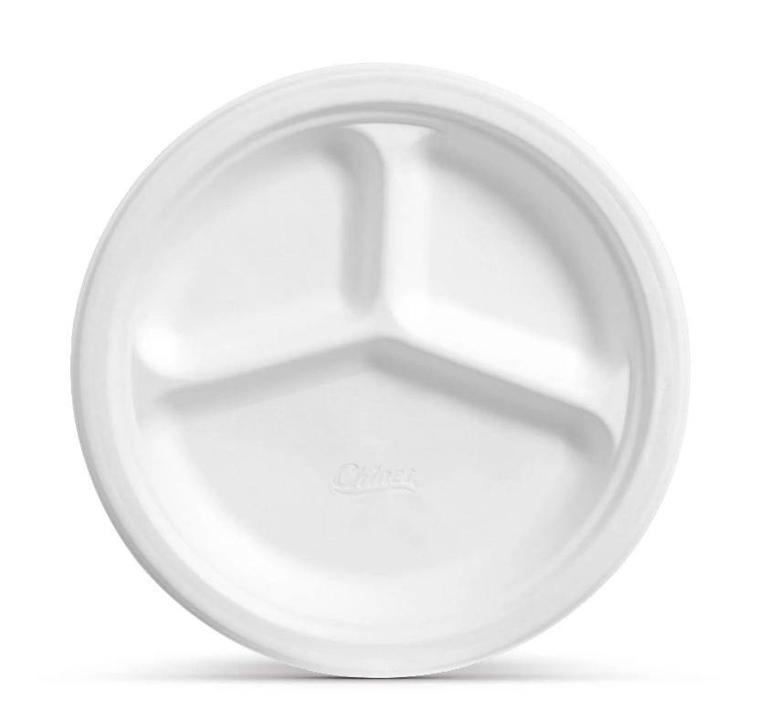 Chinet Classic Compartment Paper Plate, 10.38", 165 ct.