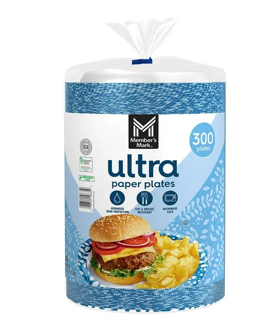 Member's Mark Ultra Lunch Paper Plates, 8.5", 300 ct.