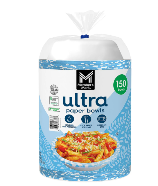 Member's Mark Ultra Soup/Salad Paper Bowls 20 oz., 150 ct.