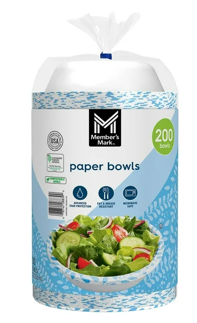 Member's Mark Snack/Dip Paper Bowls, 12 oz., 200 ct.