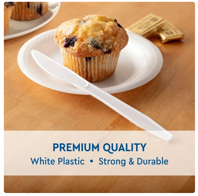 Member's Mark White Plastic Knives, Heavyweight, 600 ct.