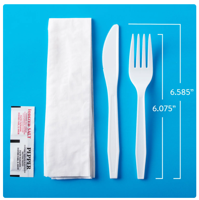 Member's Mark White Plastic Cutlery Packets 200 ct.