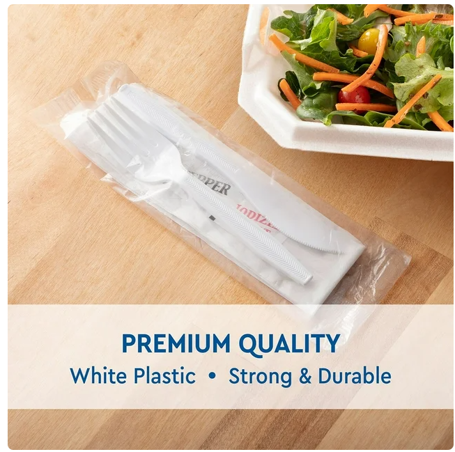 Member's Mark White Plastic Cutlery Packets 200 ct.