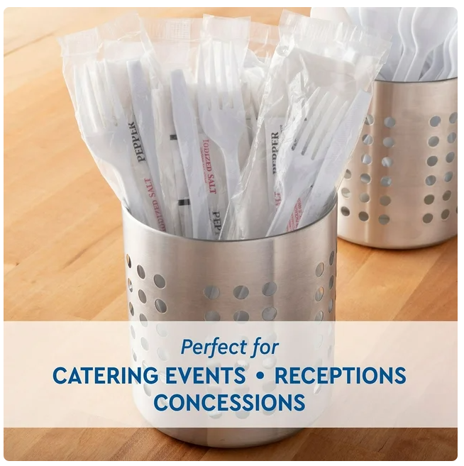 Member's Mark White Plastic Cutlery Packets 200 ct.