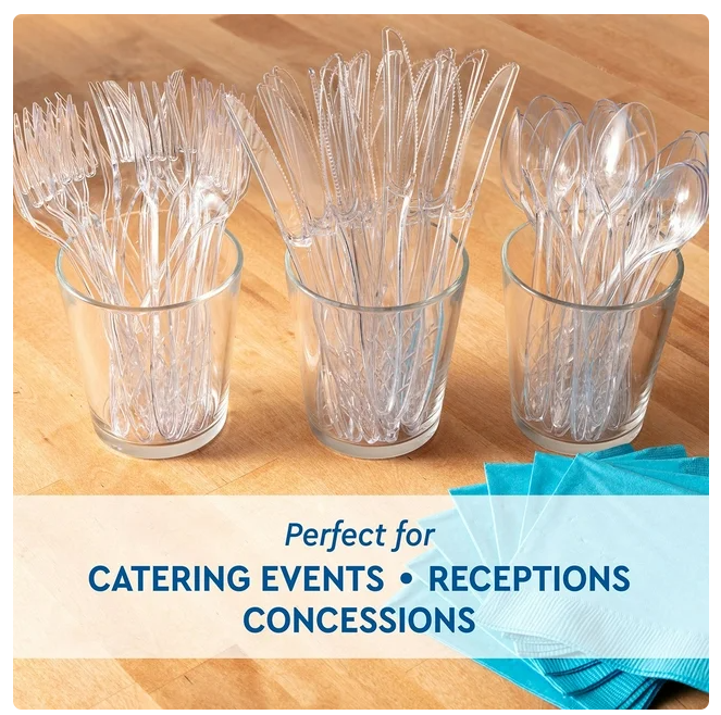 Member's Mark Clear Cutlery Combo Pack, Forks, Knives, Spoons 360 ct.