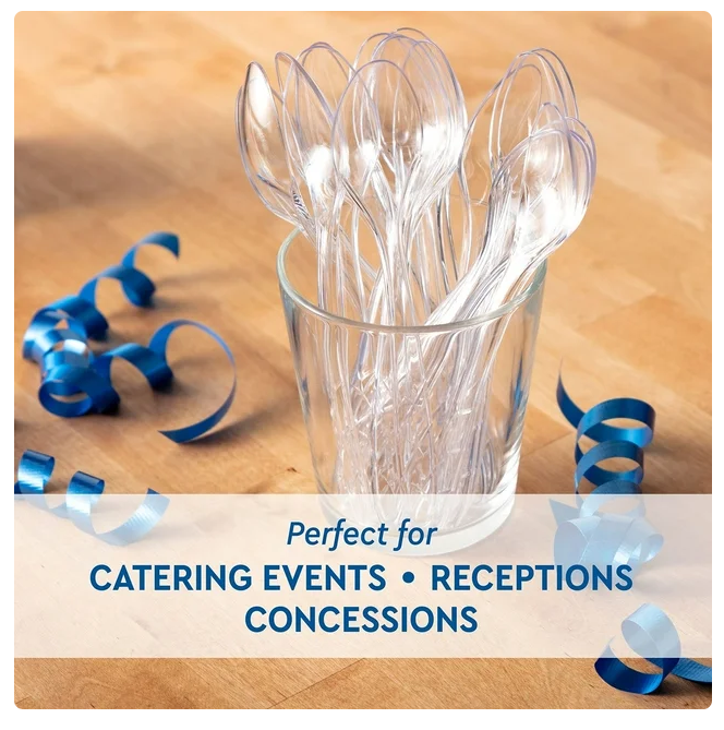 Member's Mark Clear Plastic Spoons, Heavyweight 300 ct.