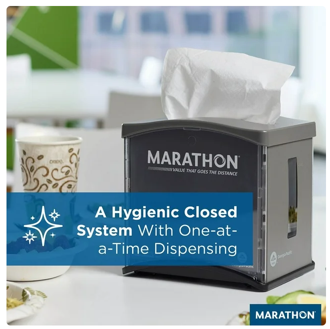 Marathon Interfold 1-Ply White Dispenser Napkins 12 pks., 250 napkins/pk.