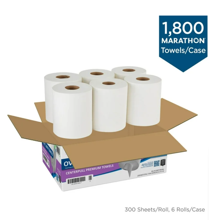 Marathon Centerpull Premium 1-Ply White Paper Towels 6 rolls, 300sheets/roll