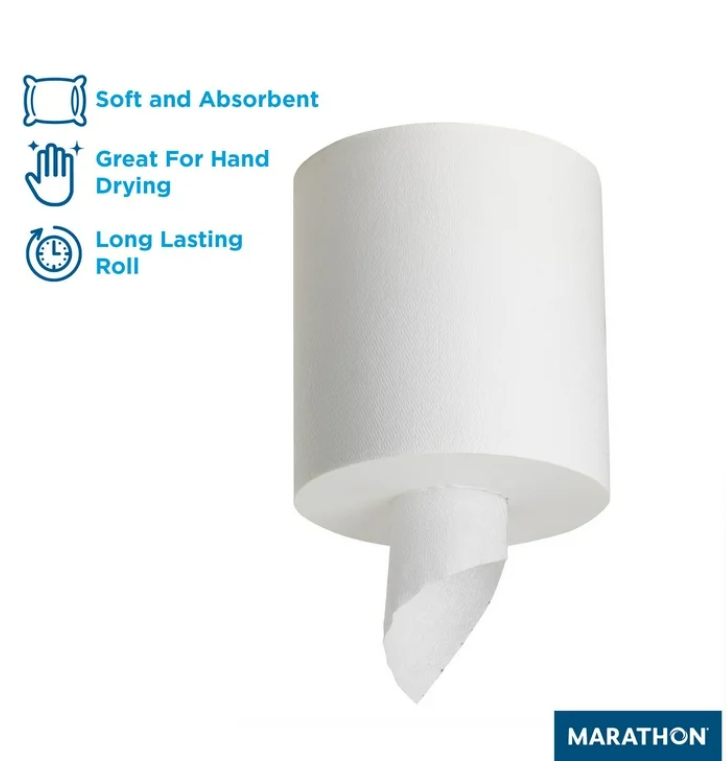 Marathon Centerpull Premium 1-Ply White Paper Towels 6 rolls, 300sheets/roll