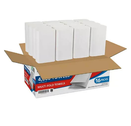 Marathon Multifold 1-Ply White Paper Towels 16 pks., 250 towels/pk