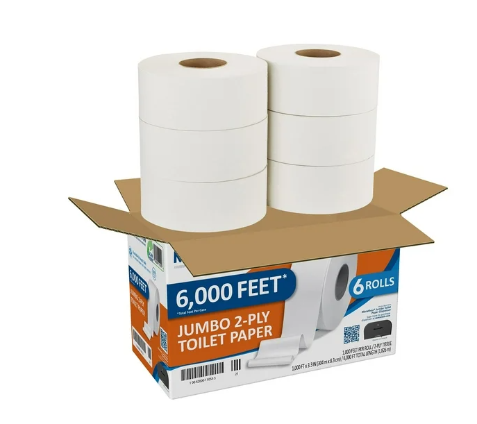 Marathon Jumbo Roll 2-Ply White Toilet Paper 6 rolls, 1000 ft./roll