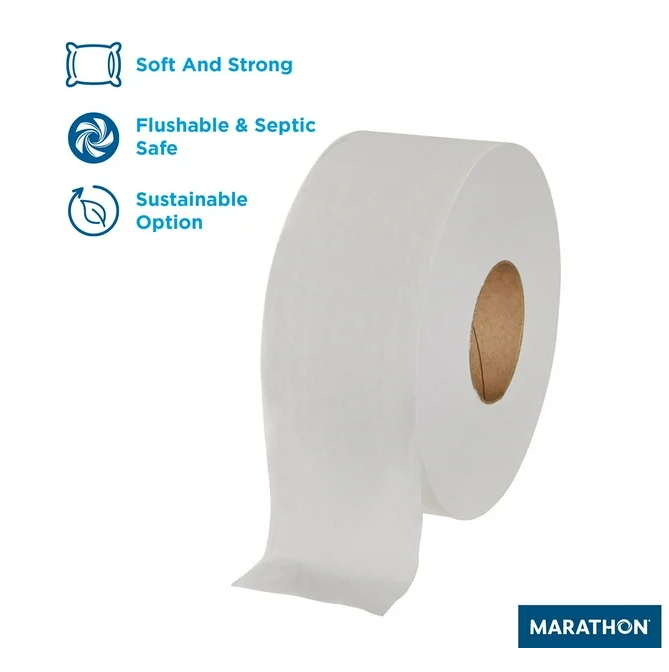 Marathon Jumbo Roll 2-Ply White Toilet Paper 6 rolls, 1000 ft./roll