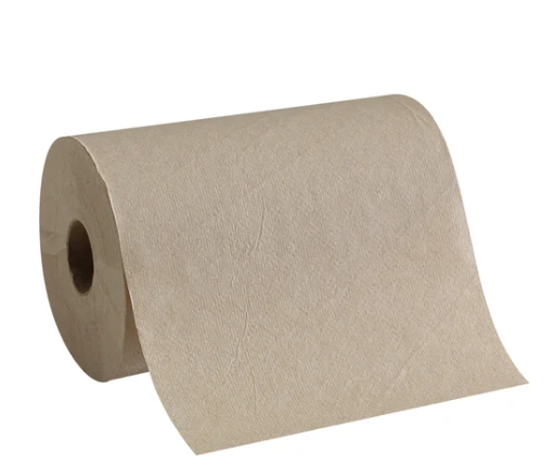 Marathon 100% Recycled Paper Towel, Brown, 1-Ply, 350 ft Rolls, 12-count
