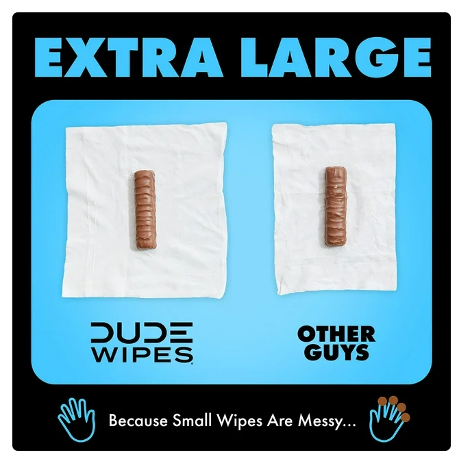 DUDE WIPES XL Flushable Wipes, Fragrance Free, 8 ct., 400 wipes