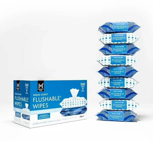 Member's Mark Flushable Wipes, Fresh Scent, 540 ct.