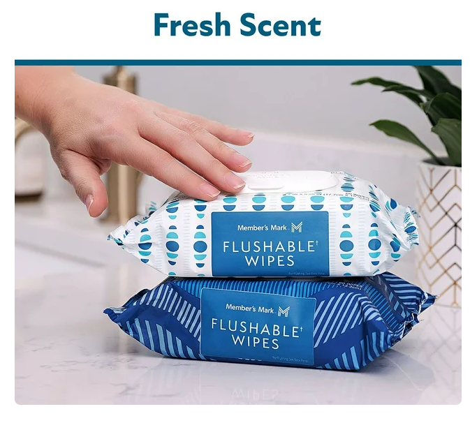 Member's Mark Flushable Wipes, Fresh Scent, 540 ct.