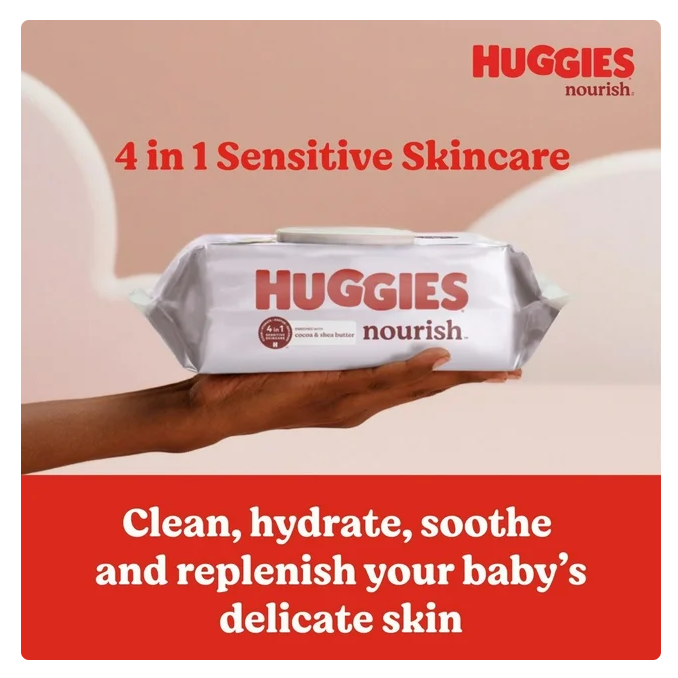 Huggies Nourish Baby Wipes, Cocoa & Shea Butter, 10 pk., 640 Wipes