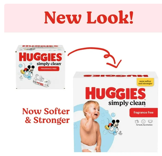 Huggies Simply Clean Unscented Baby Wipes, 18 pk., 1152 Wipes