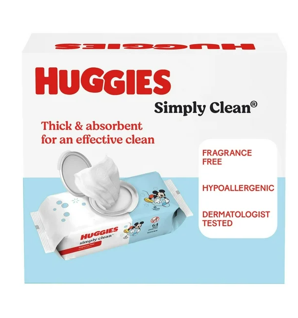 Huggies Simply Clean Unscented Baby Wipes, 18 pk., 1152 Wipes