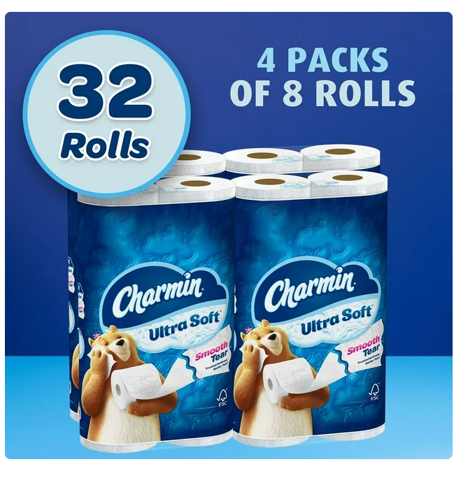 Charmin Ultra Soft 2-Ply Toilet Paper 32 rolls, 231 sheets/roll