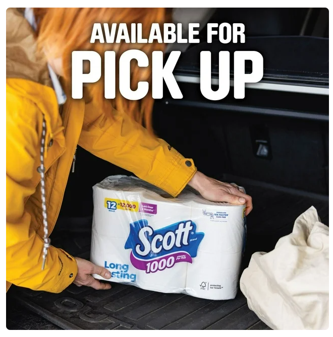 Scott 1000 1-Ply Toilet Paper 45 rolls, 1,000 sheets/roll