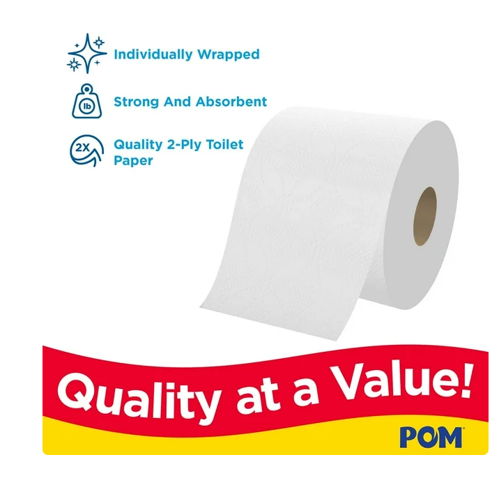 POM 2-Ply Toilet Paper 45 rolls, 473 sheets/roll