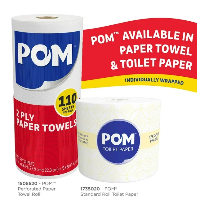 POM 2-Ply Toilet Paper 45 rolls, 473 sheets/roll