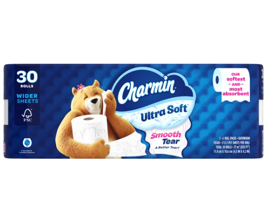Charmin Ultra Soft Bath Tissue, 2-Ply, 213 Sheets, 30 Rolls