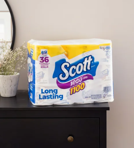 Scott Bath Tissue, 1-Ply, 1100 Sheets, 36 Rolls