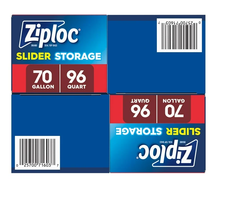 Ziploc Slider Storage Bags Variety Pack, Quart 96 ct., Gallon 70 ct.
