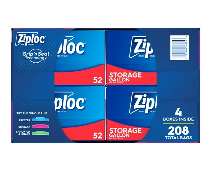 Ziploc Gallon Storage Bags, 208 ct.
