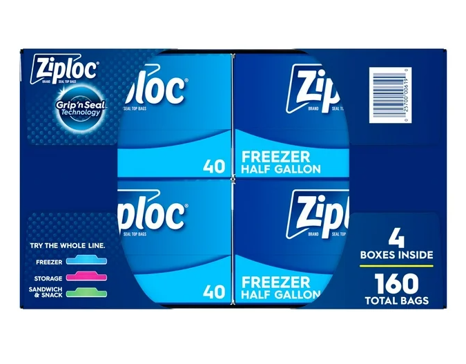 Ziploc Half Gallon Freezer Bags, 160 ct.