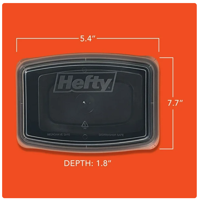 Hefty Food Storage Containers with Lids, 28 oz., 60 pc.