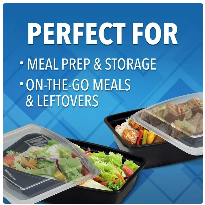 Hefty Food Storage Containers with Lids, 28 oz., 60 pc.