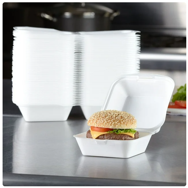 Hefty Supreme Large Sandwich Foam Hinged Lid Containers, 6" 300 ct.