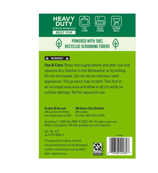 Scotch-Brite Heavy Duty Scrub Sponges, Individually Wrapped 24 ct.