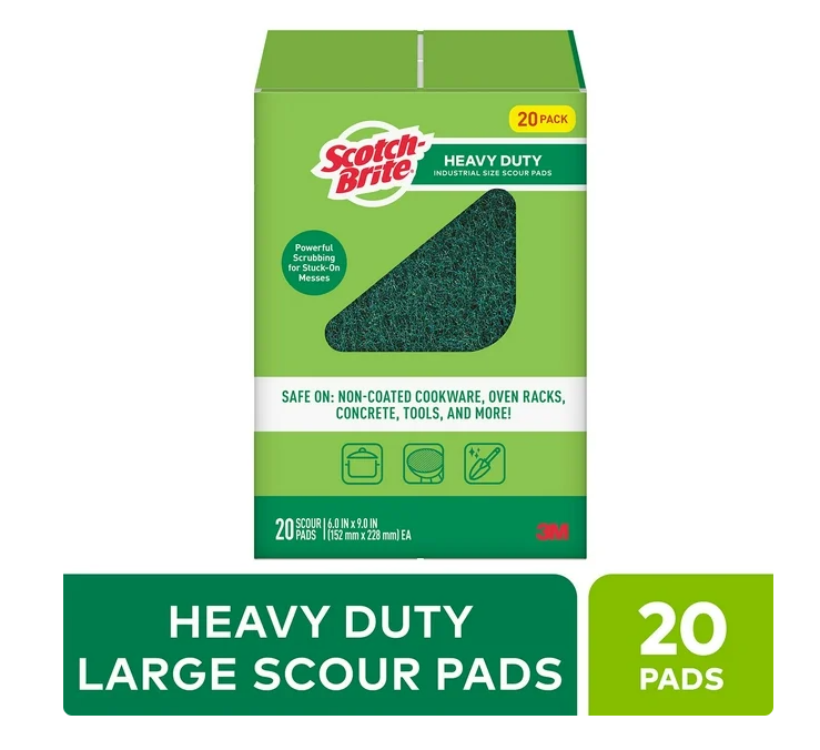 Scotch-Brite Heavy Duty Industrial Sized Scour Pads 20ct.