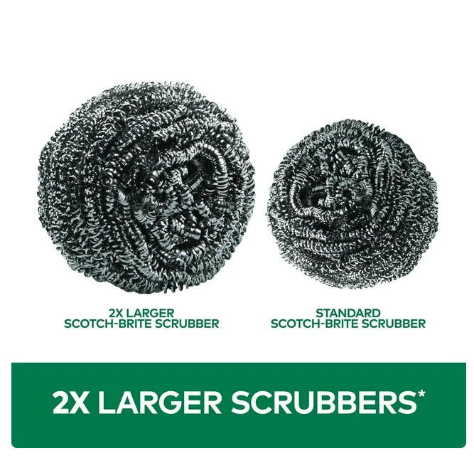 Scotch-Brite Stainless Steel Extra Large Scrubbers,16 ct.