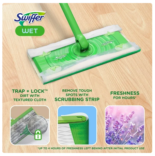 Swiffer Sweeper Wet Mopping Cloth Refills, Lavender, 64 ct.